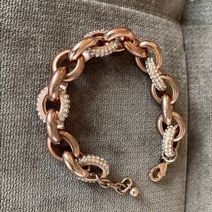 Rose gold bracelet with diamond rhinestones
